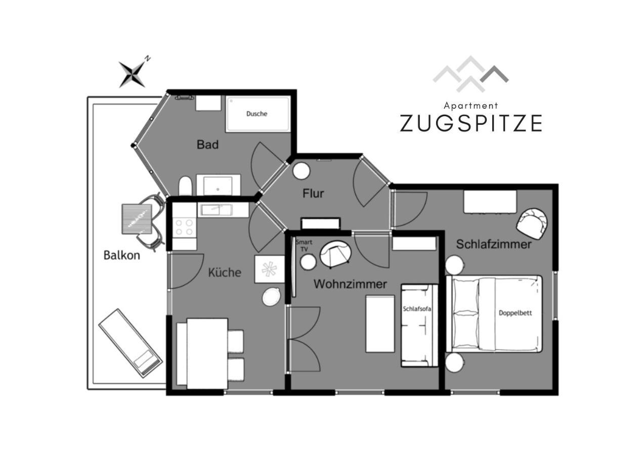 Das Bergquartier - Ferienwohnung Zugspitze Oberau  Dış mekan fotoğraf
